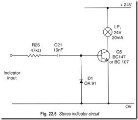 Fig. 22.6 Stereo indicator circuit