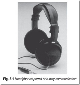 Fig. 3.1 Headphones permit one-way communication