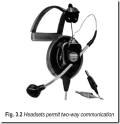 Fig. 3.2 Headsets permit two-way communication