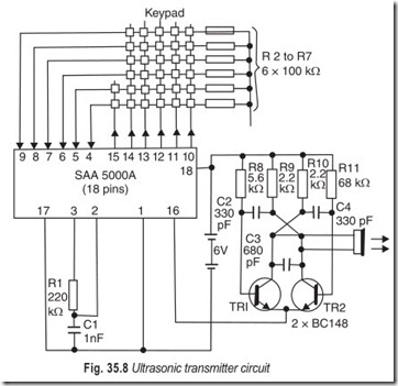 Fig. 35.8 Ultrasonic transmitter circuit