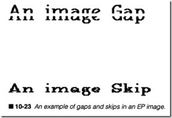 10-23  An example of gaps and skips in an EP image.