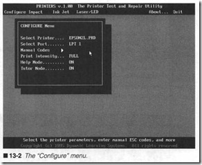 13-2  The Configure menu.