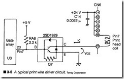 3-5 A typical print wire driver circuit. Tandy corporation