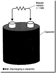 8-9  Discharging a capacitor.