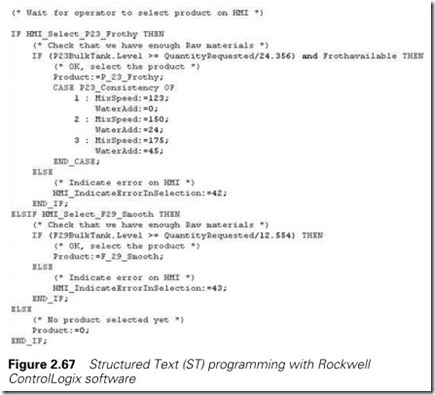 Figure 2.67 Structured Text (ST) programming with Rockwell  ControlLogix software