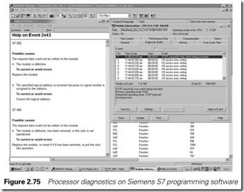 Figure 2.75 Processor diagnostics on Siemens S7 programming software