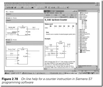 Figure 2.78 On line help for a counter instruction in Siemens S7