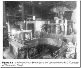 Figure 3.2 Ladle furnace at Sheerness Steel controlled by a PLC (Courtesy   of Sheerness Steel)