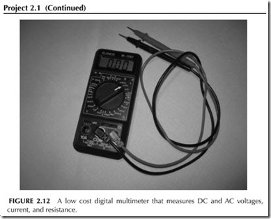 FIGURE  2.12           A  low  cost  digital  multimeter  that  measures  DC  and AC  voltages,