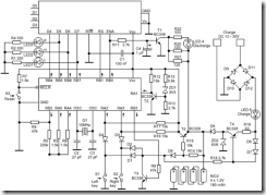 Figure 3.1. This typical schematic diagram shows how two ICs (rectangles near the center) connect by wires (straight lines) to other compo