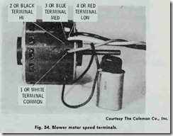 Fig. 34. Blower  motor  speed  terminals.