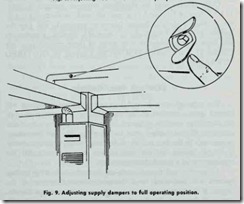 Fig. 9. Adjusting supply dampers to full operating position.